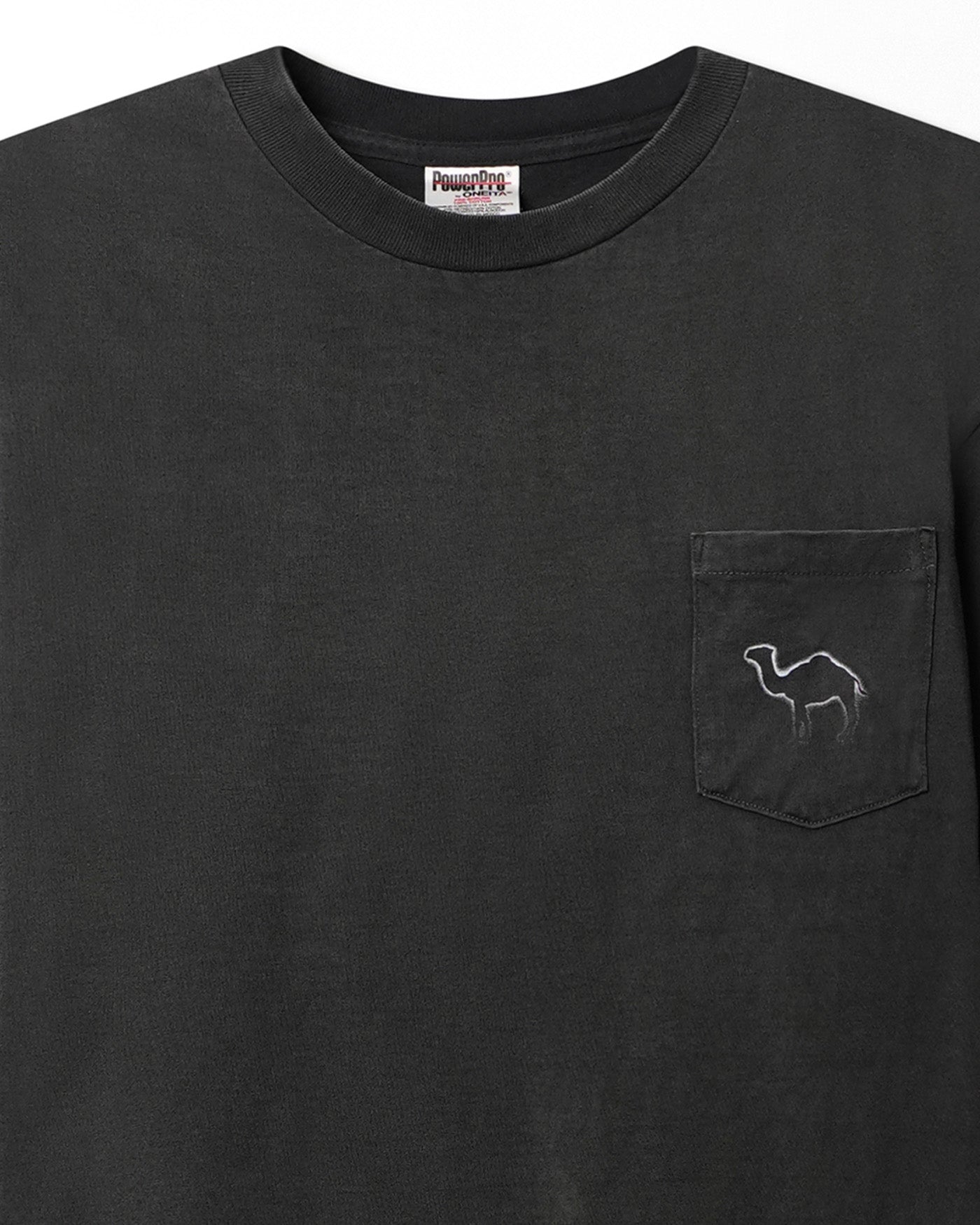 POWERPRO "CAMEL" BLACK FADED POCKET T-SHIRT