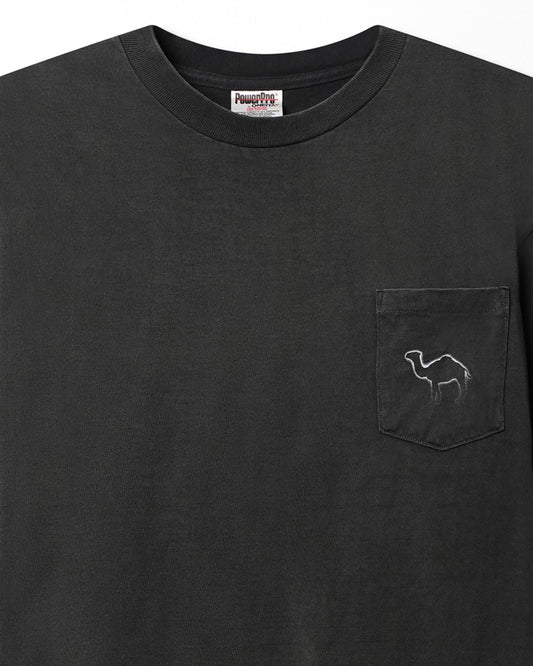 POWERPRO "CAMEL" BLACK FADED POCKET T-SHIRT