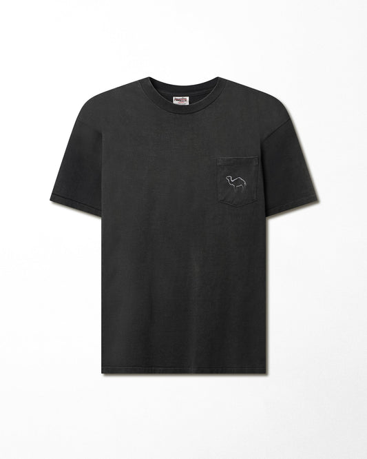 POWERPRO "CAMEL" BLACK FADED POCKET T-SHIRT