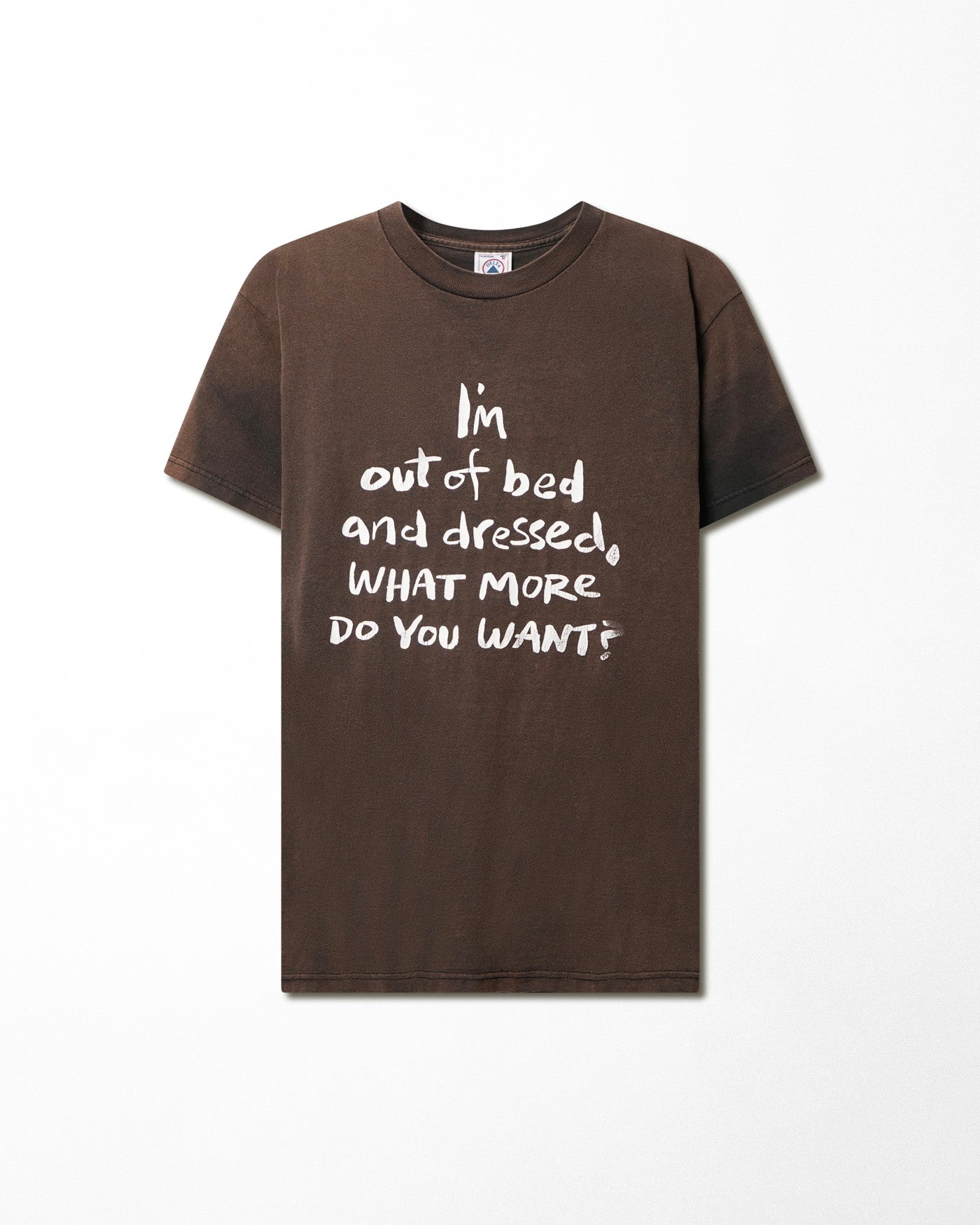 DELTA "I'M OUT OF BED" BROWN FADED T-SHIRT