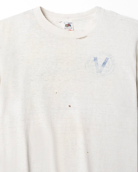 FRUIT OF THE LOOM "UNIVERSITY OF HAWAII" WHITE DISTRESSED T-SHIRT