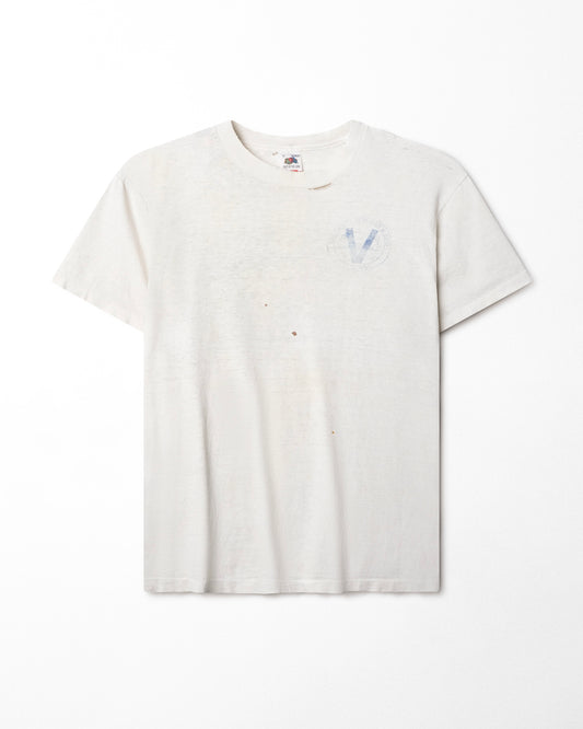 FRUIT OF THE LOOM "UNIVERSITY OF HAWAII" WHITE DISTRESSED T-SHIRT