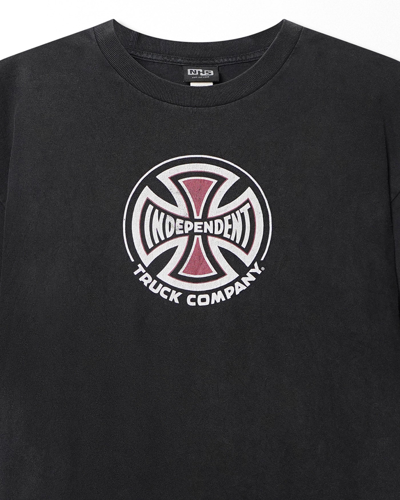 NHS INDEPENDENT "CIRCLE LOGO" BLACK FADED T-SHIRT