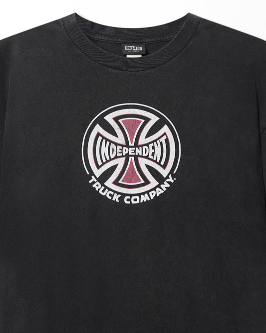NHS INDEPENDENT "CIRCLE LOGO" BLACK FADED T-SHIRT