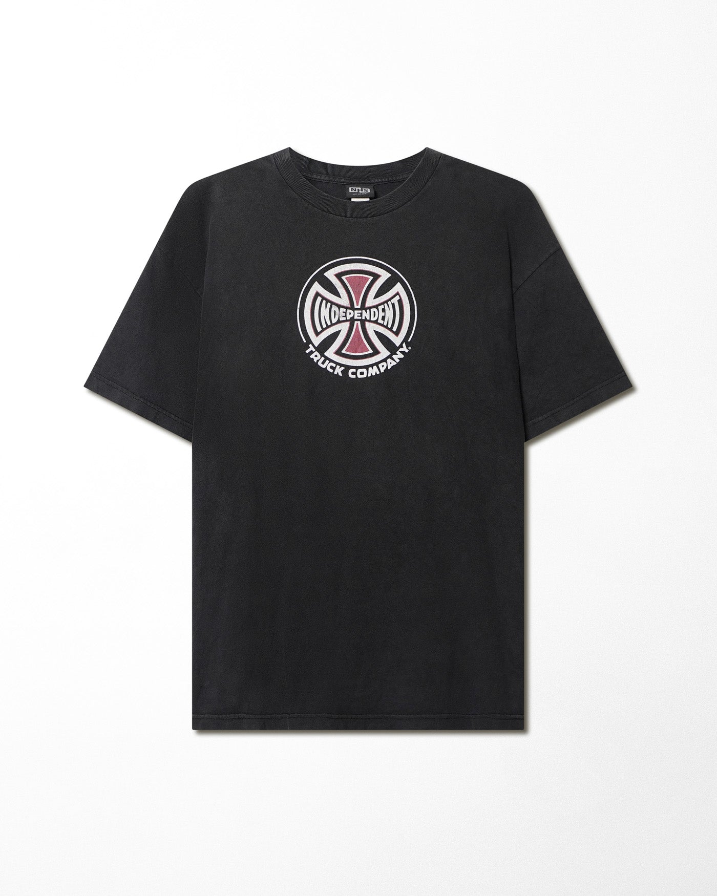 NHS INDEPENDENT "CIRCLE LOGO" BLACK FADED T-SHIRT