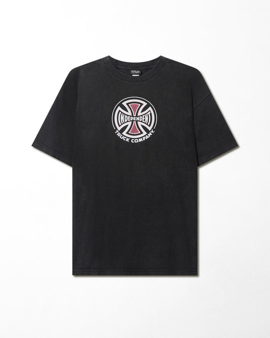 NHS INDEPENDENT "CIRCLE LOGO" BLACK FADED T-SHIRT