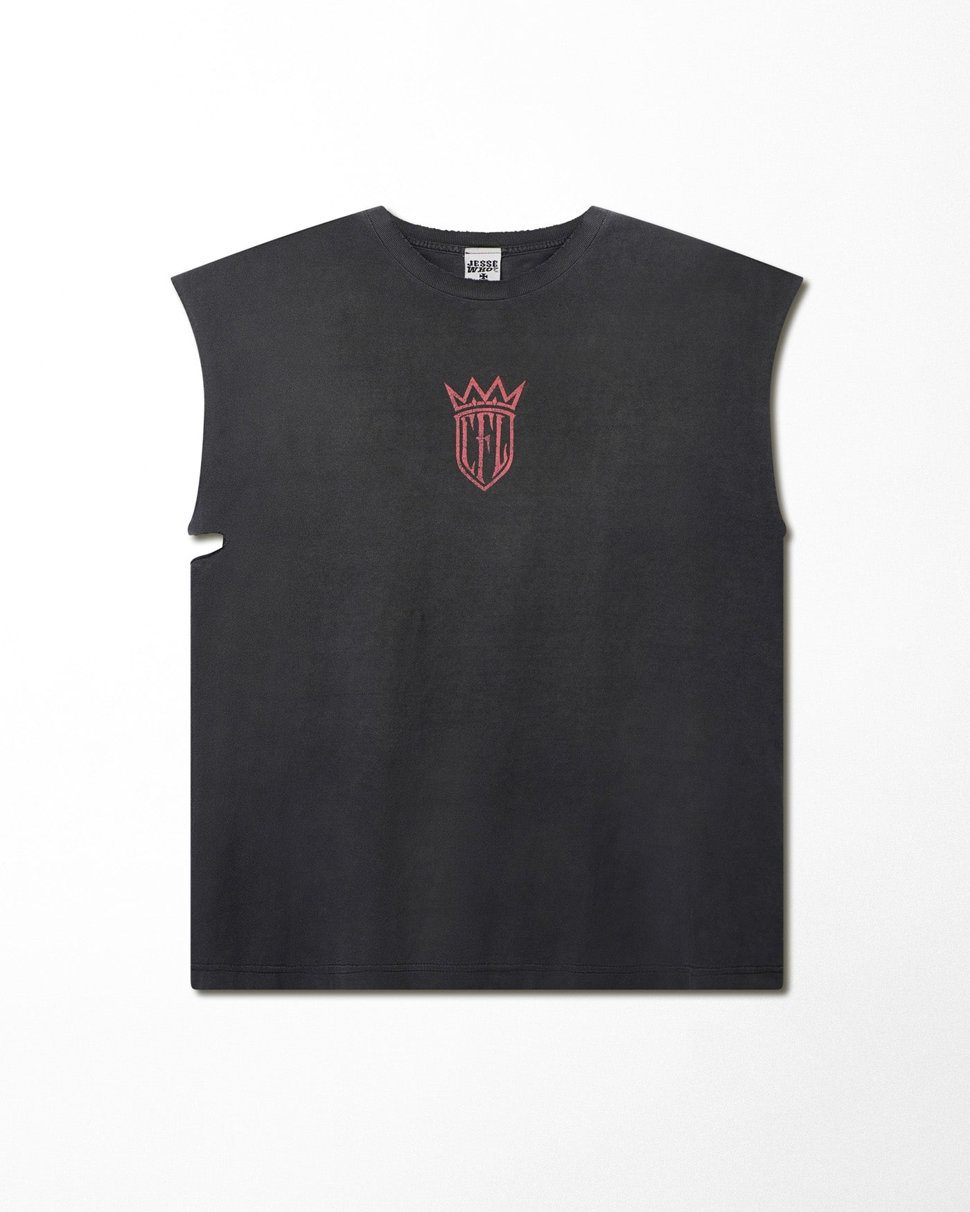 WEST COAST CHOPPERS "RED CREST LOGO" FADED SLEVELESS T-SHIRT