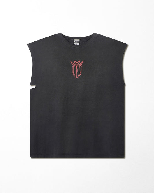 WEST COAST CHOPPERS "RED CREST LOGO" FADED SLEVELESS T-SHIRT