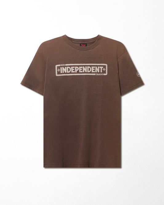 INDEPENDENT "RIDE INDEPENDENT" BROWN FADED T-SHIRT