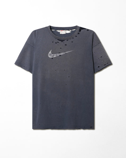 NIKE "SWOOSH" BLUE FADED DISTRESSED T-SHIRT