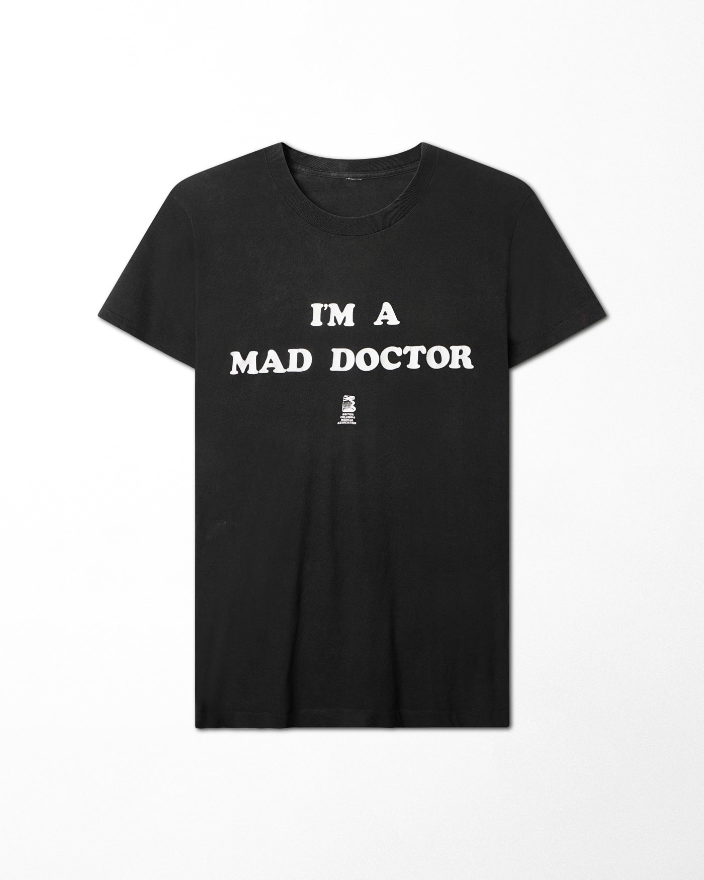 "I'M A MAD DOCTOR" BLACK FADED T-SHIRT
