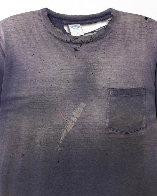 TOWNCRAFT PURPLE FADED DISTRESSED T-SHIRT WITH POCKET