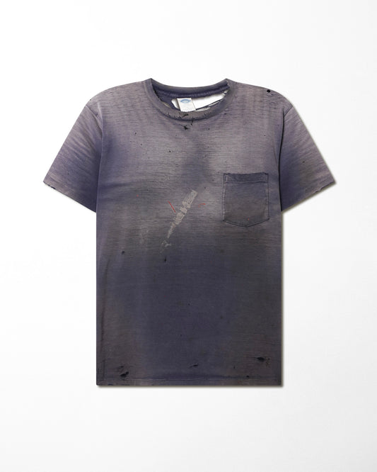 TOWNCRAFT PURPLE FADED DISTRESSED T-SHIRT WITH POCKET