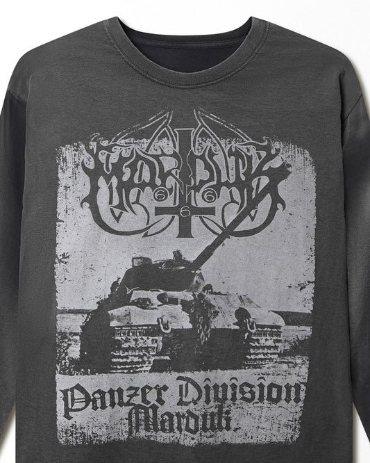 "PANZER DIVISION" BLACK FADED LONG SLEEVE T-SHIRT