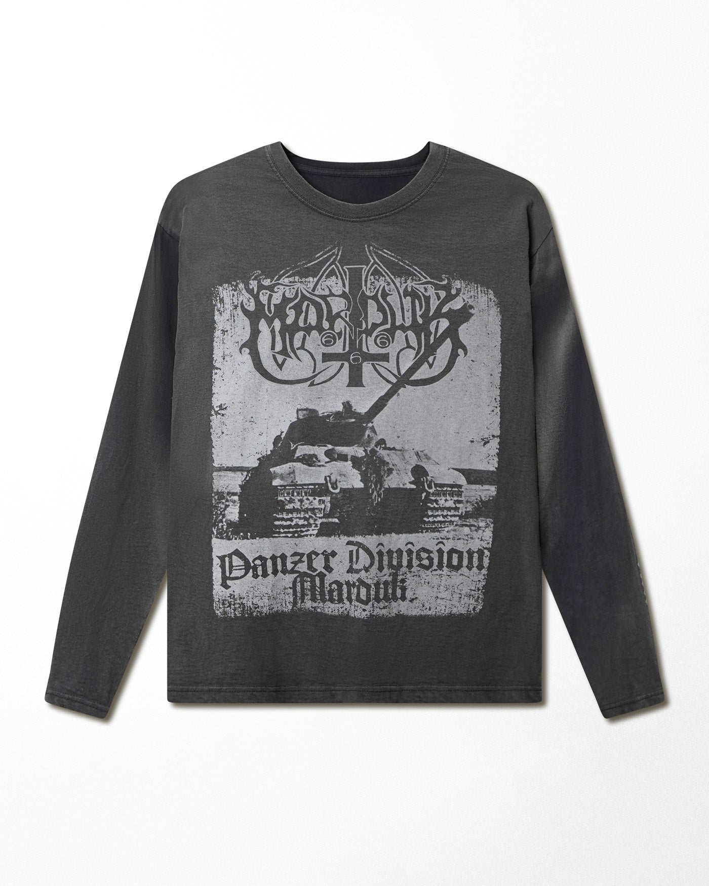 "PANZER DIVISION" BLACK FADED LONG SLEEVE T-SHIRT