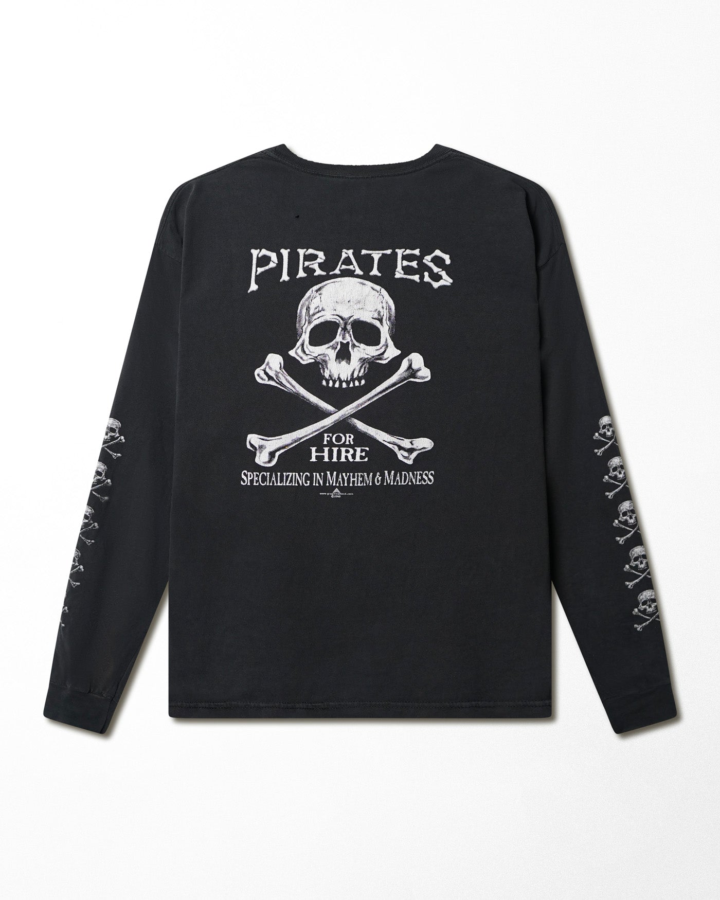 GILDAN "PIRATES" BLACK LONG SLEEVE T-SHIRT