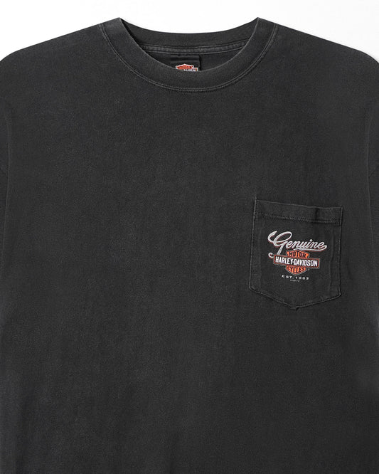 HARLEY DAVIDSON "CONWAY" BLACK FADED POCKET T-SHIRT