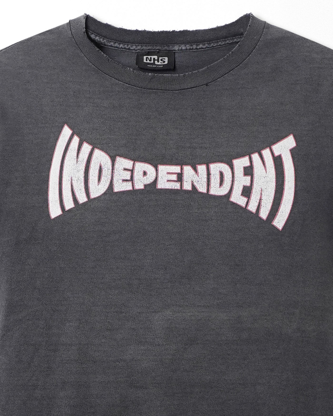 NHS INDEPENDENT "ROUND LOGO" BLACK FADED T-SHIRT