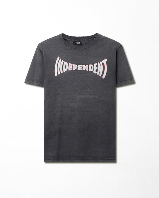 NHS INDEPENDENT "ROUND LOGO" BLACK FADED T-SHIRT