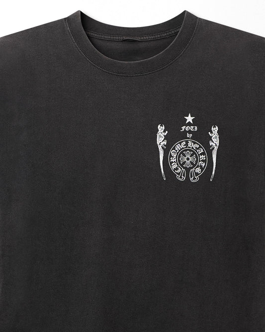 CHROME HEARTS "FOTI" BLACK FADED T-SHIRT
