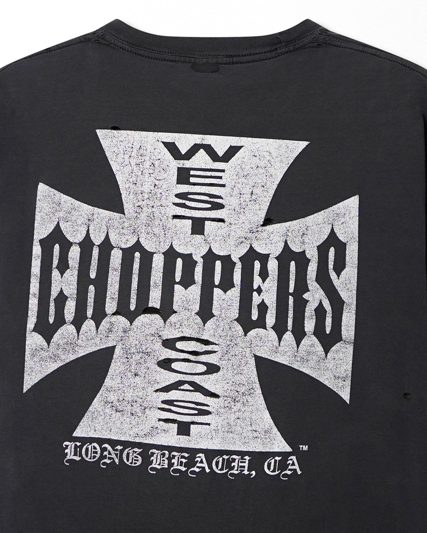 WEST COAST CHOPPERS "CLASSIC LOGO" BLACK DISTRESSED T-SHIRT