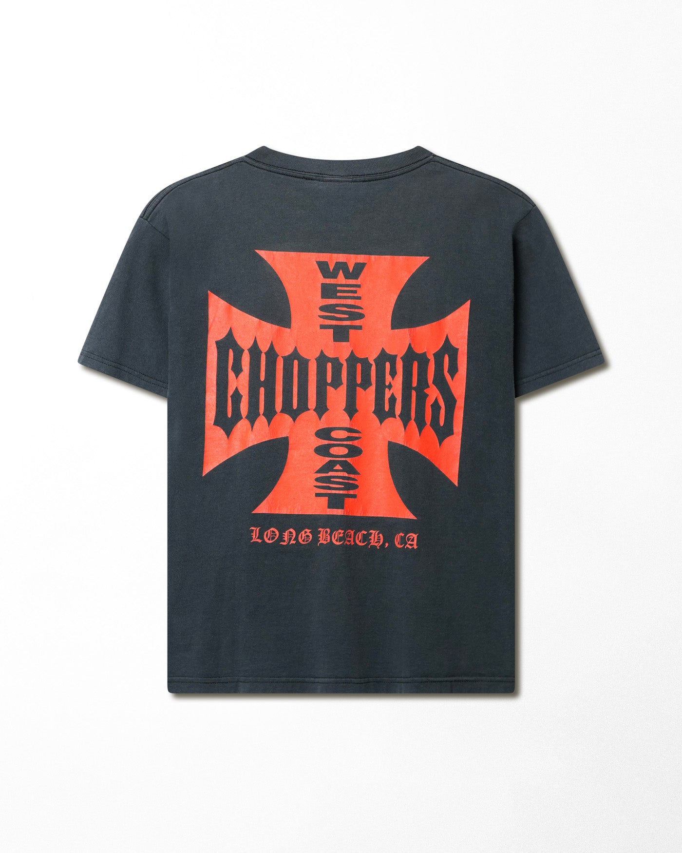 WEST COAST CHOPPERS "CLASSIC RED LOGO" BLUE FADED T-SHIRT