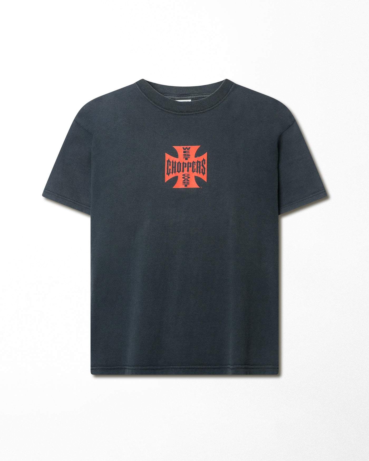 WEST COAST CHOPPERS "CLASSIC RED LOGO" BLUE FADED T-SHIRT