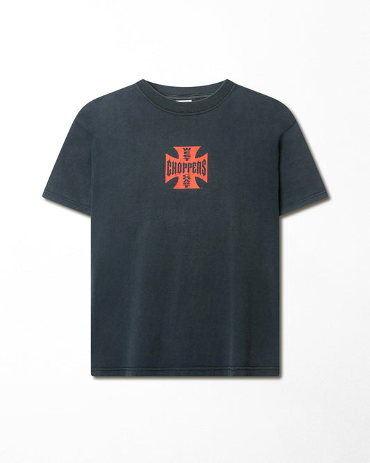 WEST COAST CHOPPERS "CLASSIC RED LOGO" BLUE FADED T-SHIRT