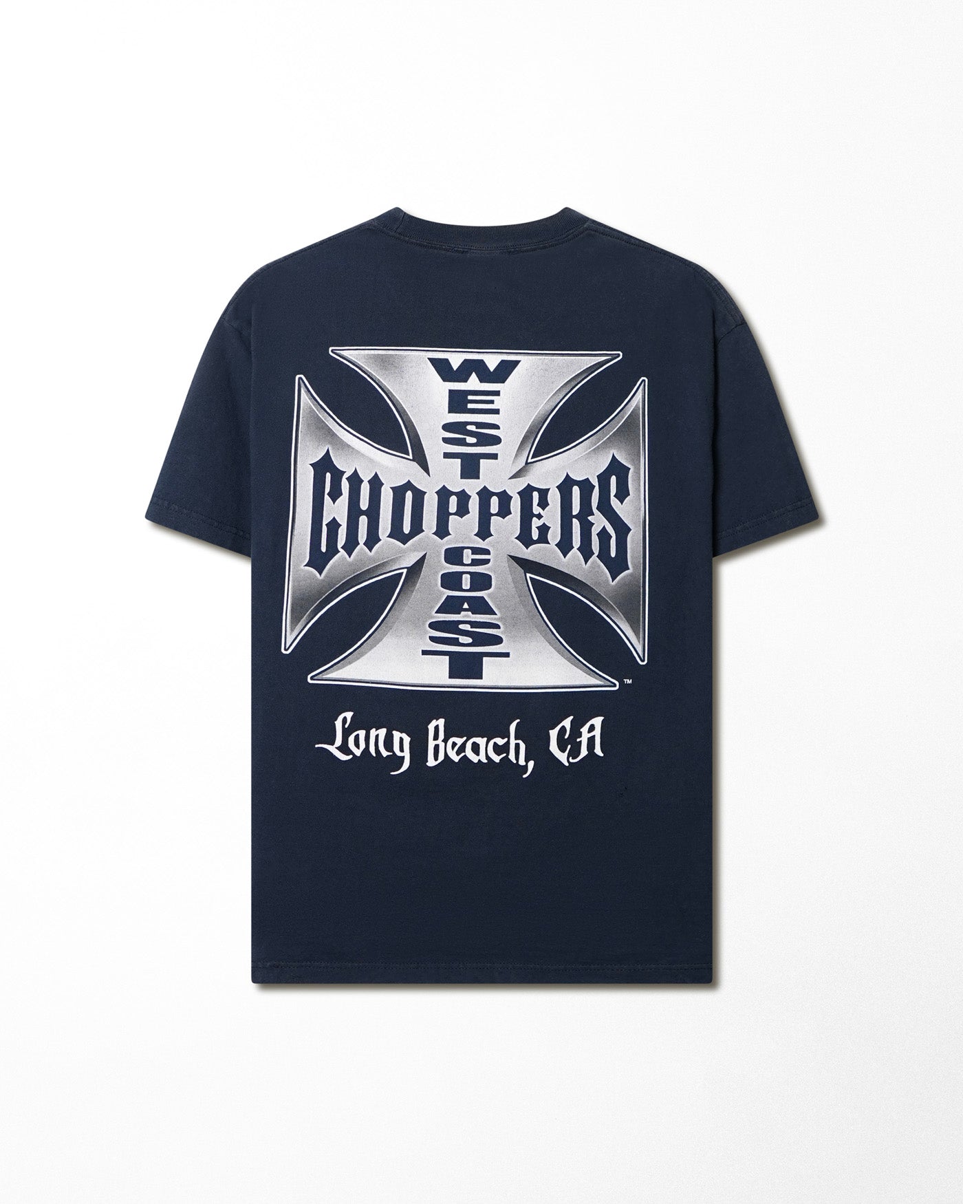 WEST COAST CHOPPERS "IRON CROSS" BLUE T-SHIRT