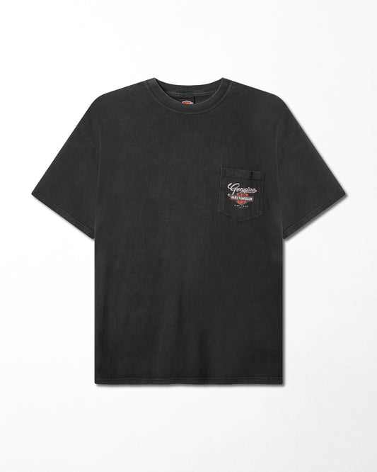 HARLEY DAVIDSON "CONWAY" BLACK FADED POCKET T-SHIRT