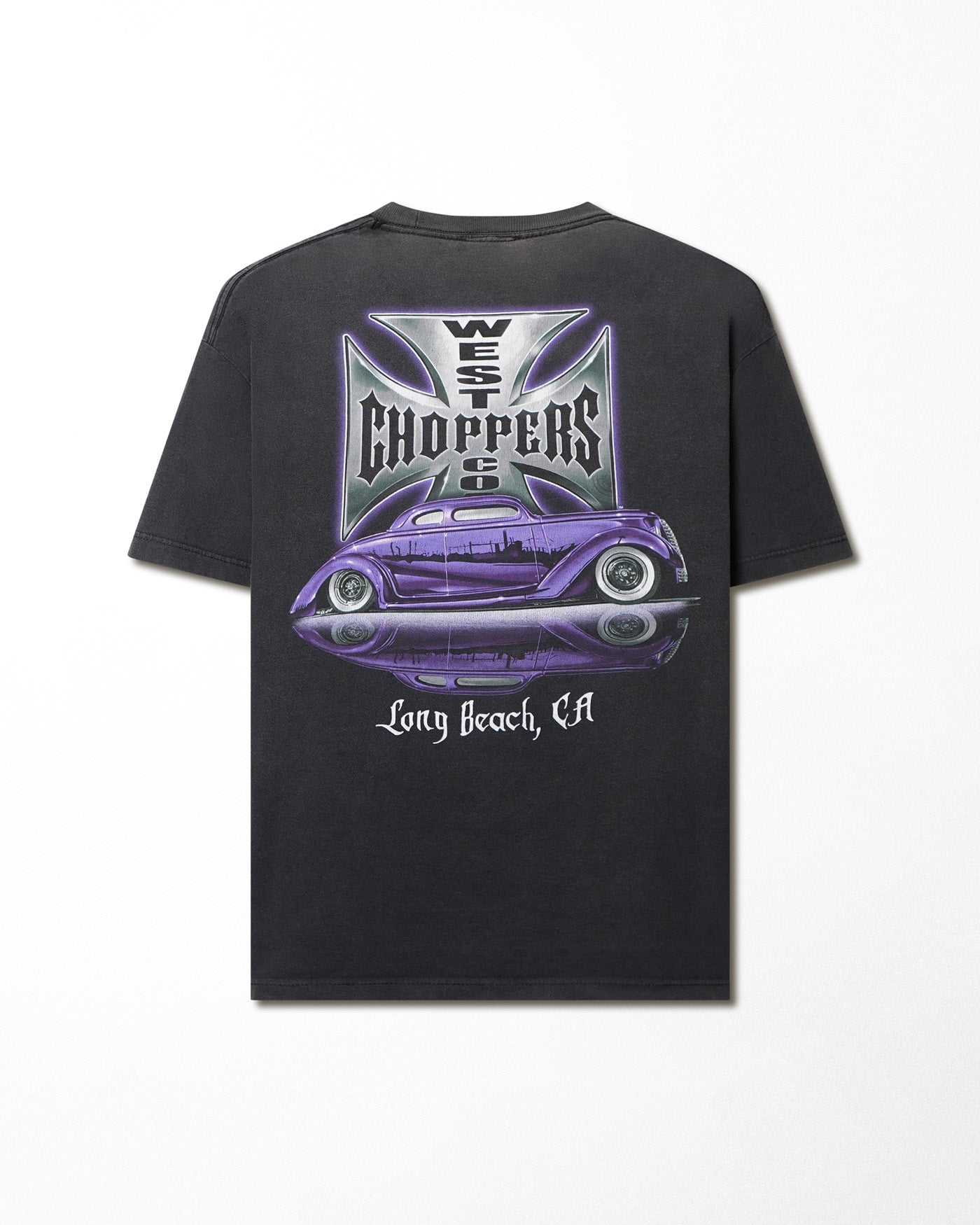 WEST COAST CHOPPERS "IRON CROSS" BLACK FADED T-SHIRT
