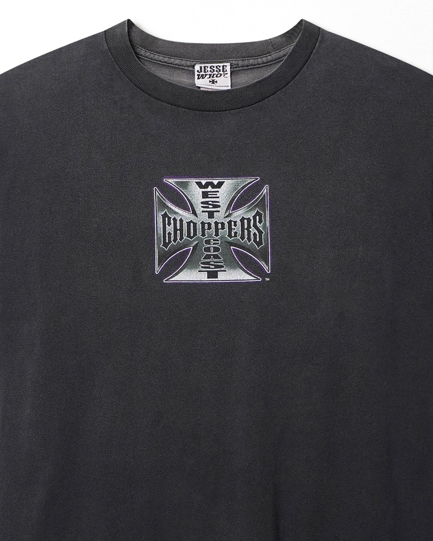 WEST COAST CHOPPERS "IRON CROSS" BLACK FADED T-SHIRT