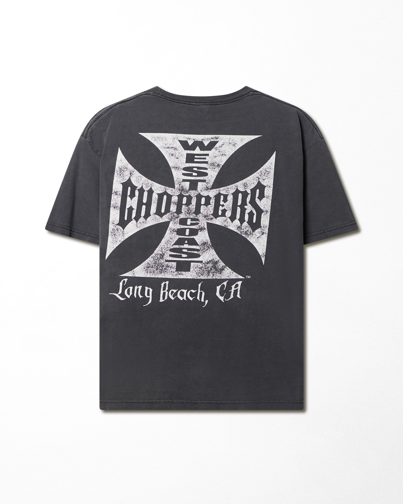 WEST COAST CHOPPERS "CLASSIC LOGO" GREY FADED T-SHIRT