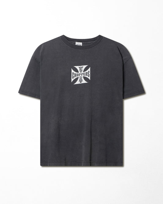 WEST COAST CHOPPERS "CLASSIC LOGO" GREY FADED T-SHIRT