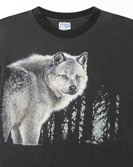 HANES “WOLF” BLACK FADED T-SHIRT