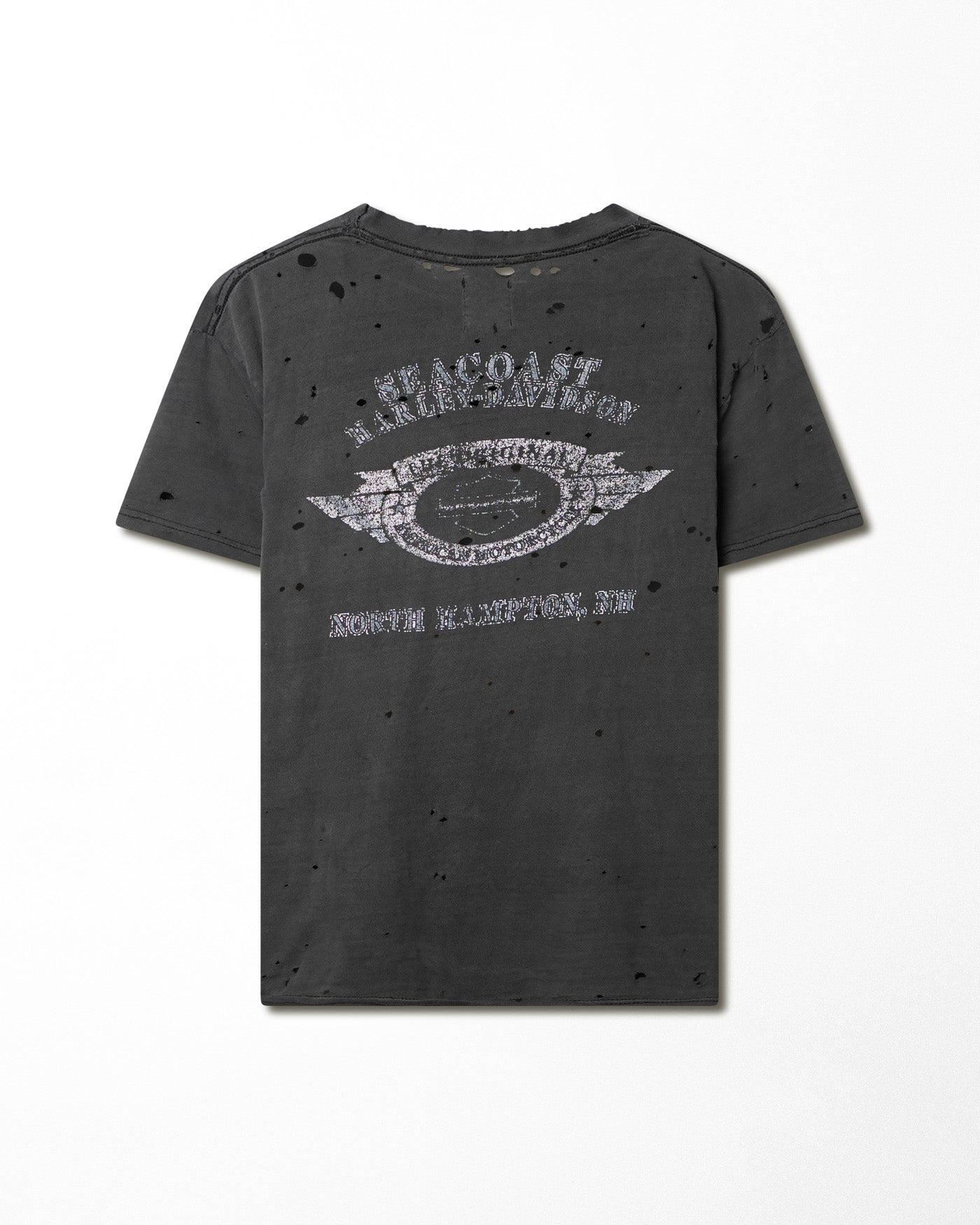 HARLEY DAVIDSON "CHROME WINGS" BLACK FADED DESTROYED T-SHIRT