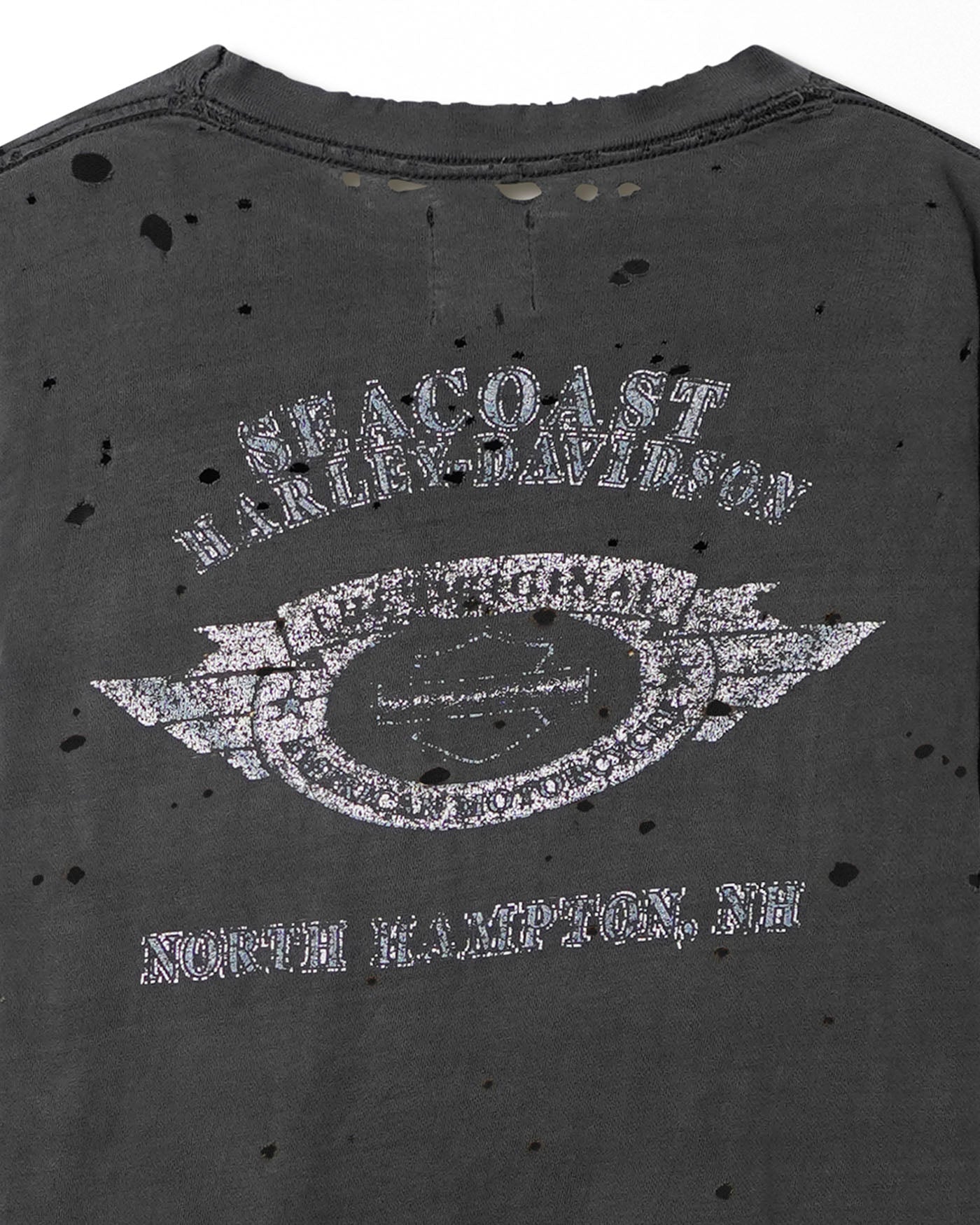 HARLEY DAVIDSON "CHROME WINGS" BLACK FADED DESTROYED T-SHIRT
