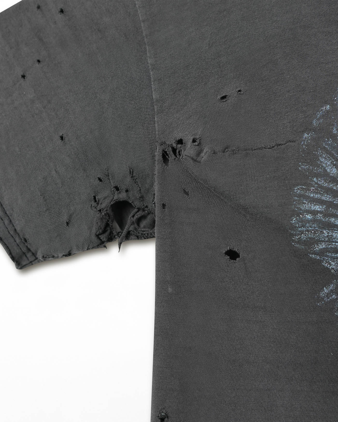 HARLEY DAVIDSON "CHROME WINGS" BLACK FADED DESTROYED T-SHIRT