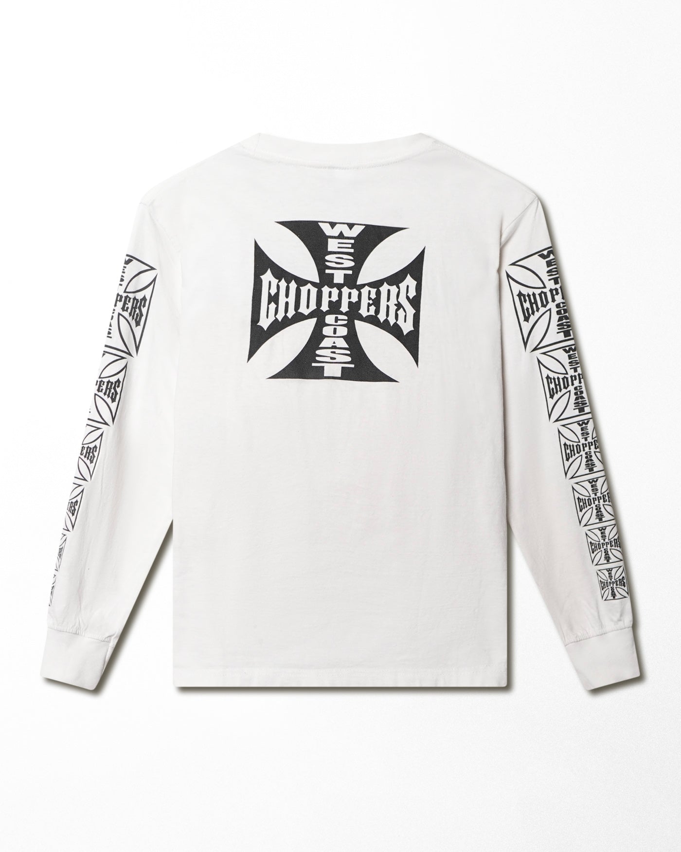 WEST COAST CHOPPERS "CLASSIC LOGO" WHITE LONG SLEEVE BOOTLEG T-SHIRT