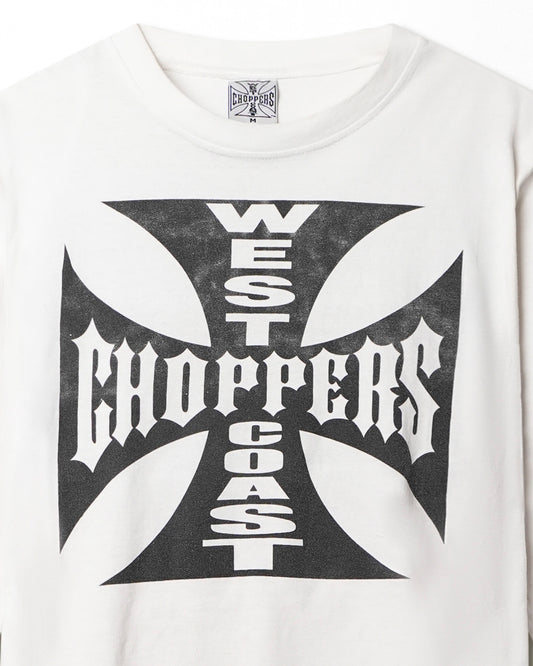 WEST COAST CHOPPERS "CLASSIC LOGO" WHITE LONG SLEEVE BOOTLEG T-SHIRT
