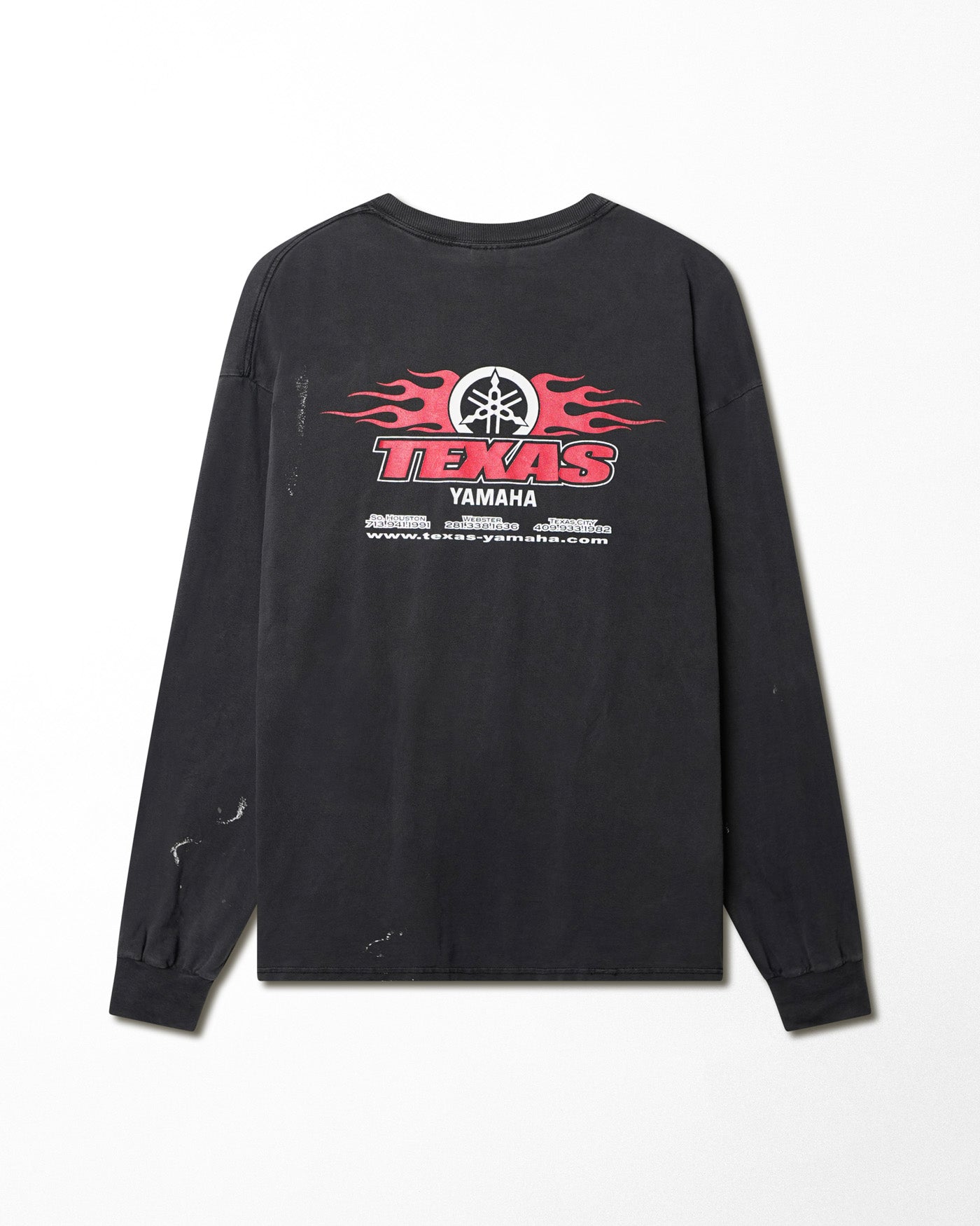 GILDAN "TEXAS YAMAHA FLAMES" BLACK LONG SLEEVE T-SHIRT