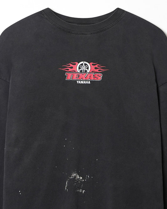 GILDAN "TEXAS YAMAHA FLAMES" BLACK LONG SLEEVE T-SHIRT
