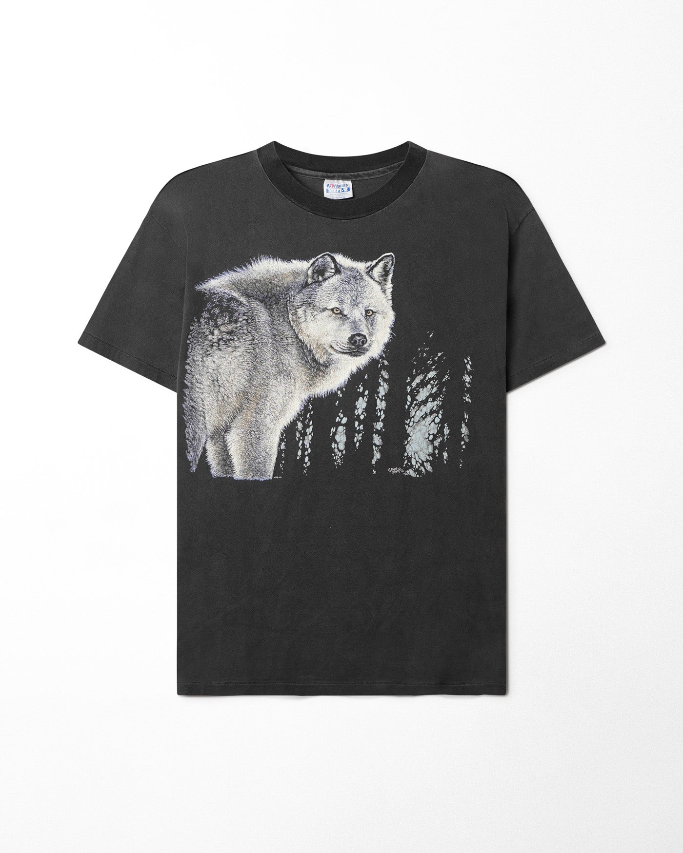 HANES “WOLF” BLACK FADED T-SHIRT