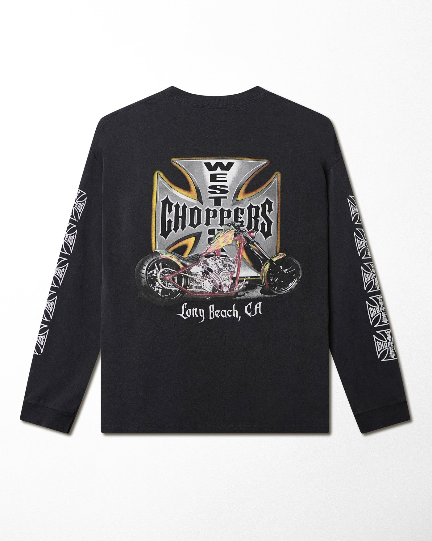 WEST COAST CHOPPERS "IRON CROSS" BLACK LONG SLEEVE T-SHIRT