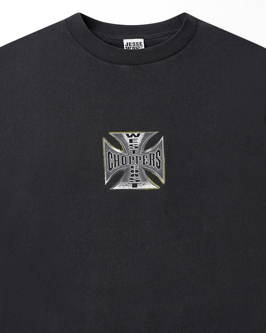 WEST COAST CHOPPERS "IRON CROSS" BLACK LONG SLEEVE T-SHIRT