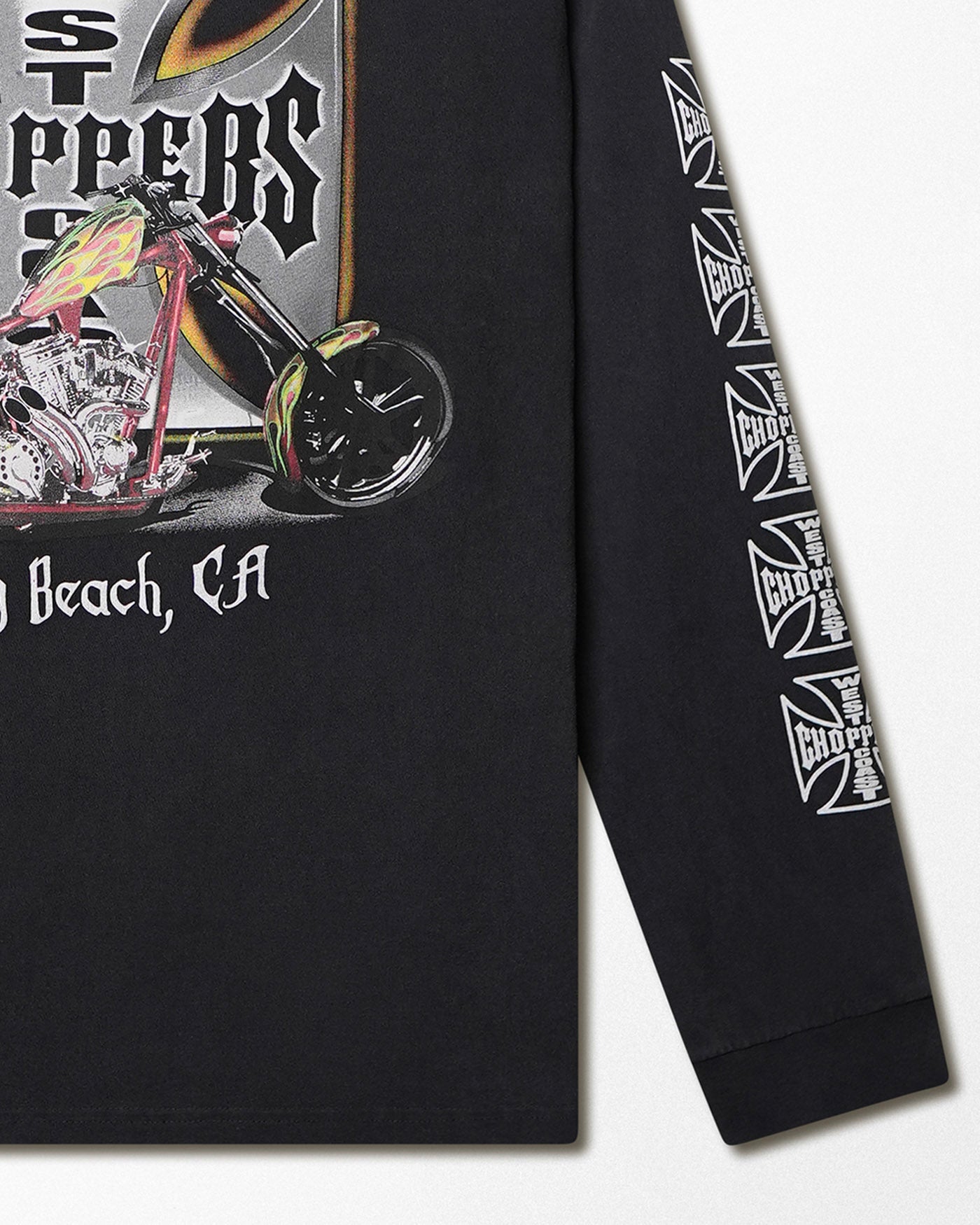 WEST COAST CHOPPERS "IRON CROSS" BLACK LONG SLEEVE T-SHIRT