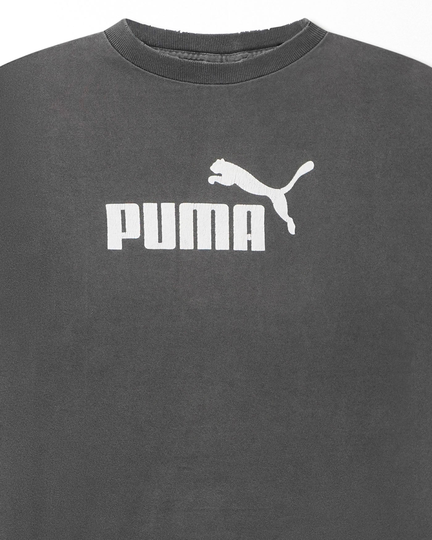 PUMA LOGO GREY FADED T-SHIRT