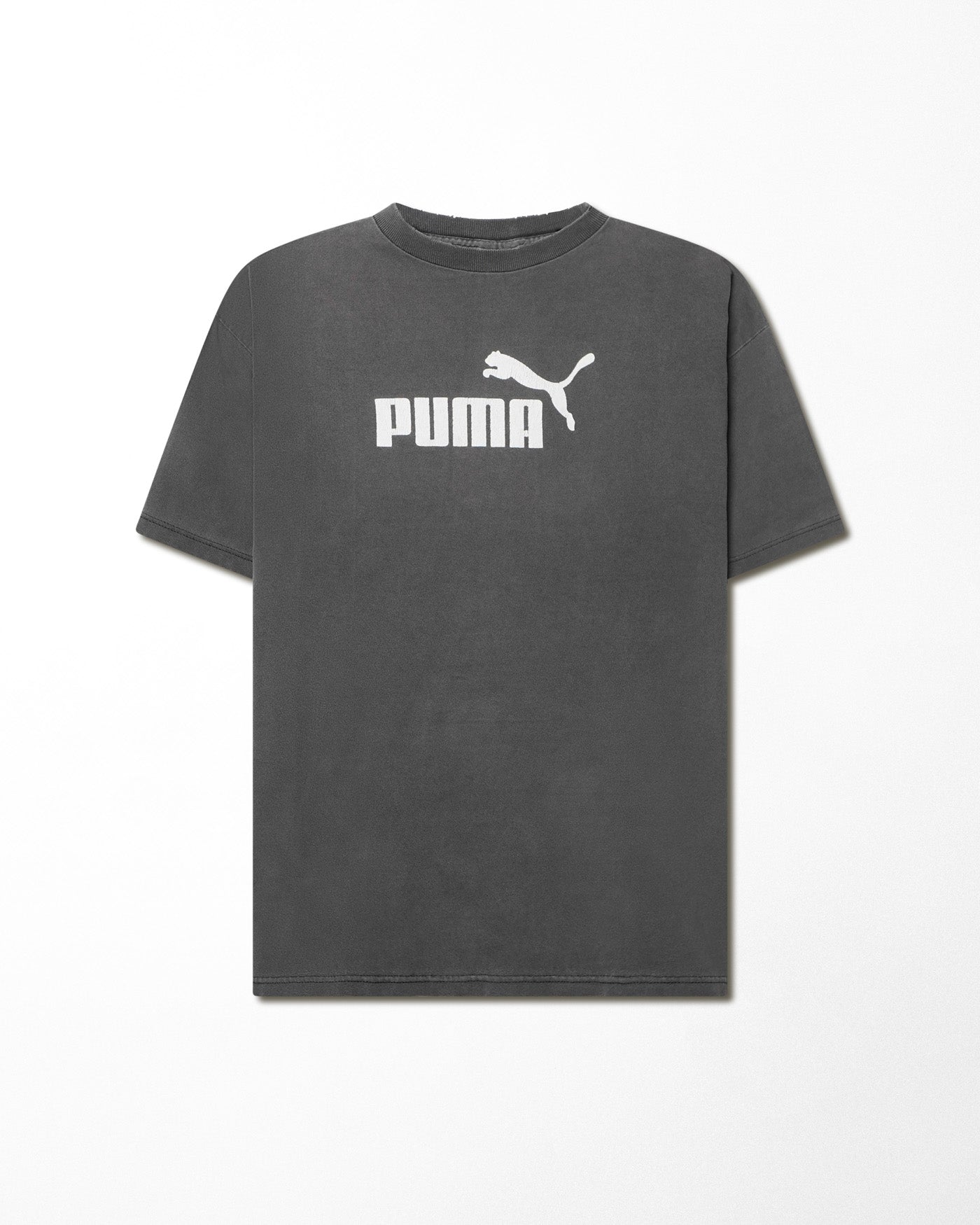 PUMA LOGO GREY FADED T-SHIRT