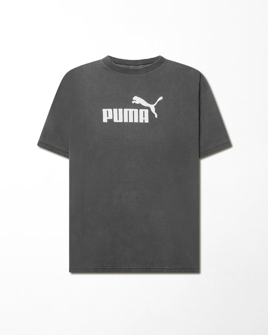 PUMA LOGO GREY FADED T-SHIRT