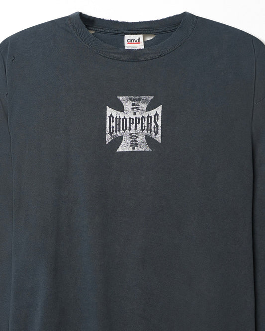 ANVIL WEST COAST CHOPPERS "CLASSIC LOGO" BLUE DISTRESSED LONG SLEEVE T-SHIRT